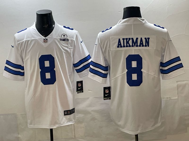 Men 2026 Dallas Cowboys #8 Aikman White 2th generations Nike Limited NFL Jersey style 02
